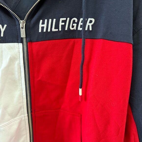 Womens Tommy Hilfiger Sport Color Block Logo Zip Front Hoodie - Picture 6 of 7
